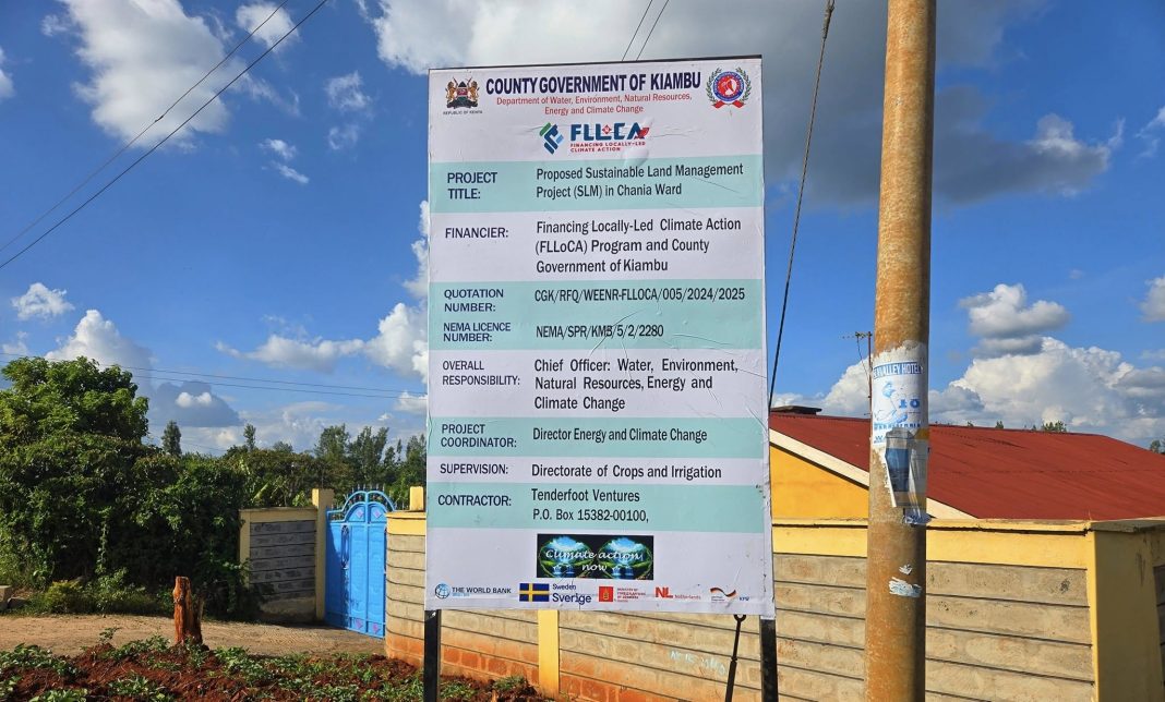 Kiambu County steps up climate action as county inspects new soil and water conservation works in Gatundu North